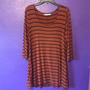Maurices striped 3/4 sleeve tunic